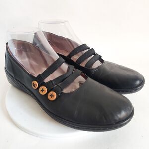 David Tate Mary Jane Ballet Flats Size 9 Comfort Black Leather Italy Academia